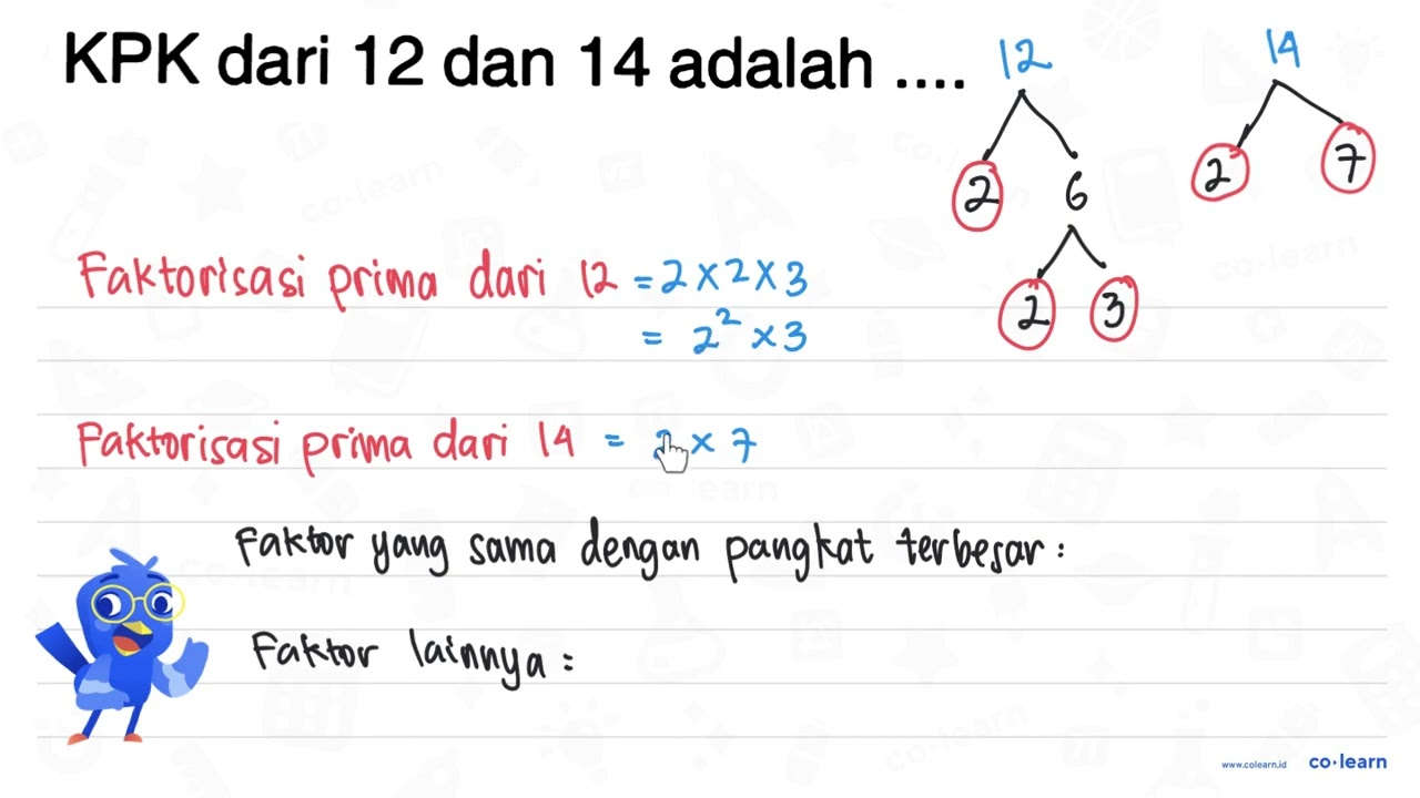 KPK dari 12 dan 14 adalah