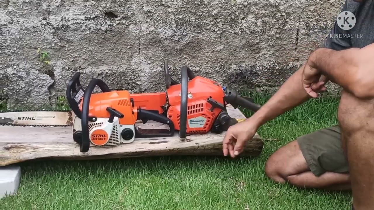 Husqvarna 120 vs Stihl MS 180 vídeo 1