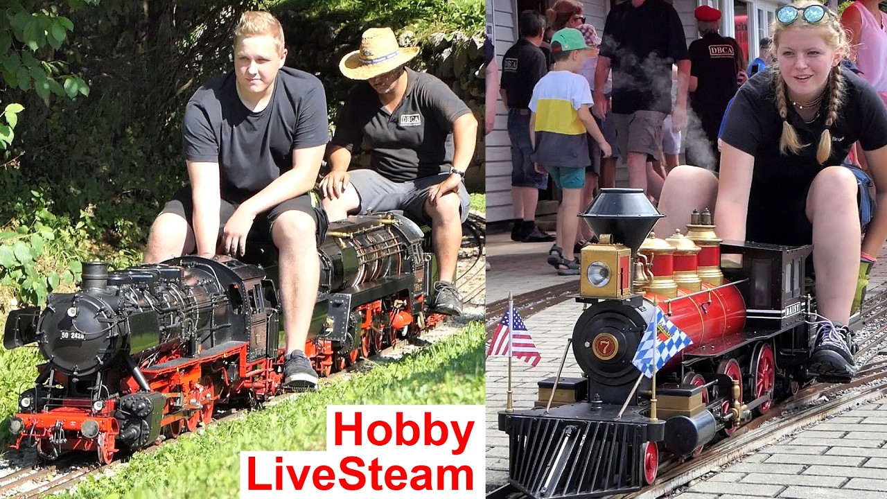 Mega-Modellbahn-Fahrtag bei Dampfbahn-Club Aßling DBCA mit 4 Spurweiten Livesteam-Gartenbahn