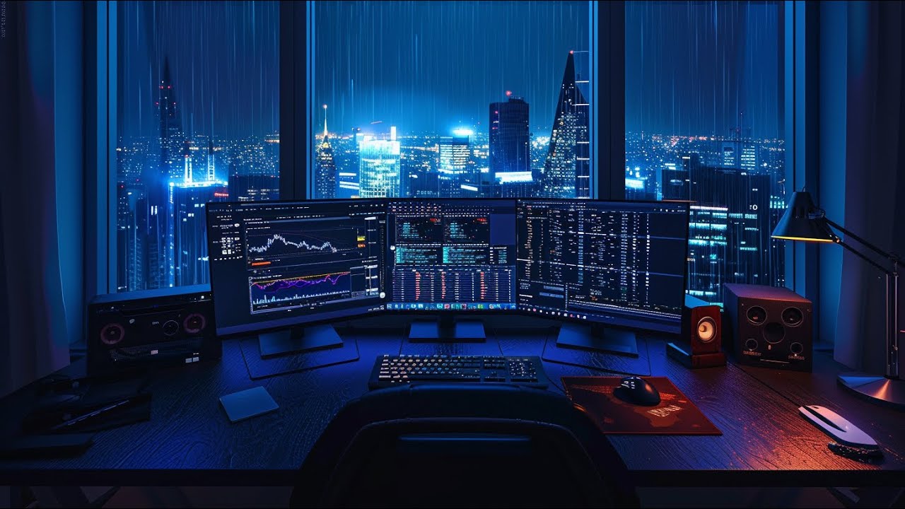 Late Night Trading Ambience &ndash; Deep Focus Dark Ambient (City View, 2 Hours)