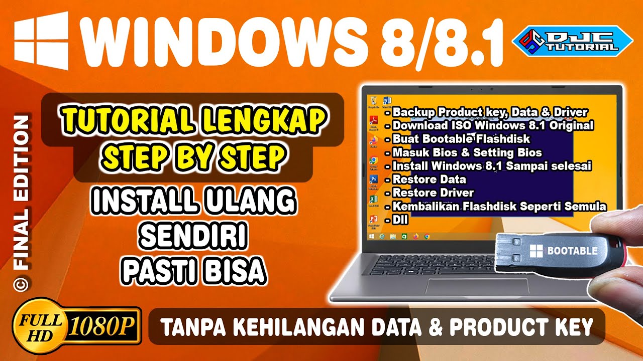 Cara Install Windows 8.1 Lengkap 2025 [ Backup Data, Download ISO, Buat Bootable, Install, dll ]