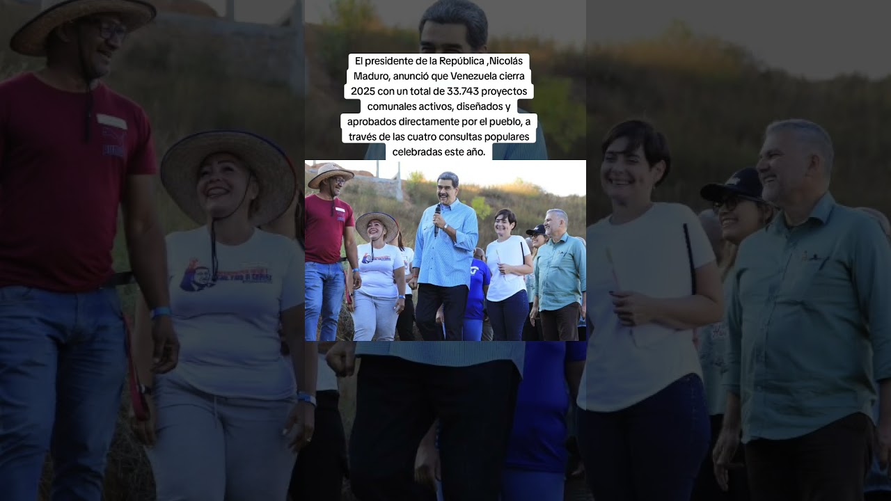 Democracia directa»: Maduro destaca que Venezuela cierra 2025 con 33.743 proyectos comunales activos