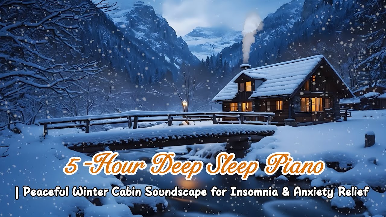 5-Hour Deep Sleep Piano | Peaceful Winter Cabin Soundscape for Insomnia & Anxiety Relief