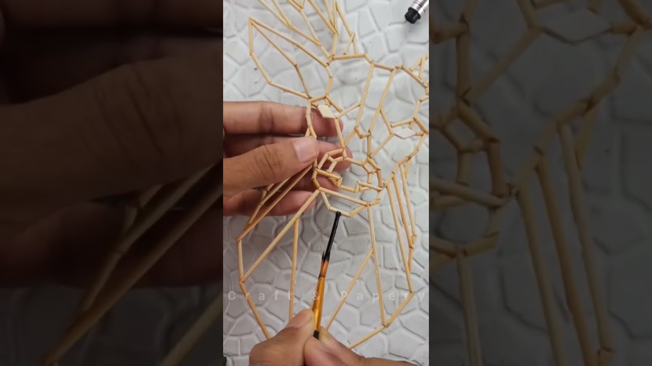 DIY Deer Head Wall Decor Using Bamboo Stick  #shorts #walldecor #bamboo