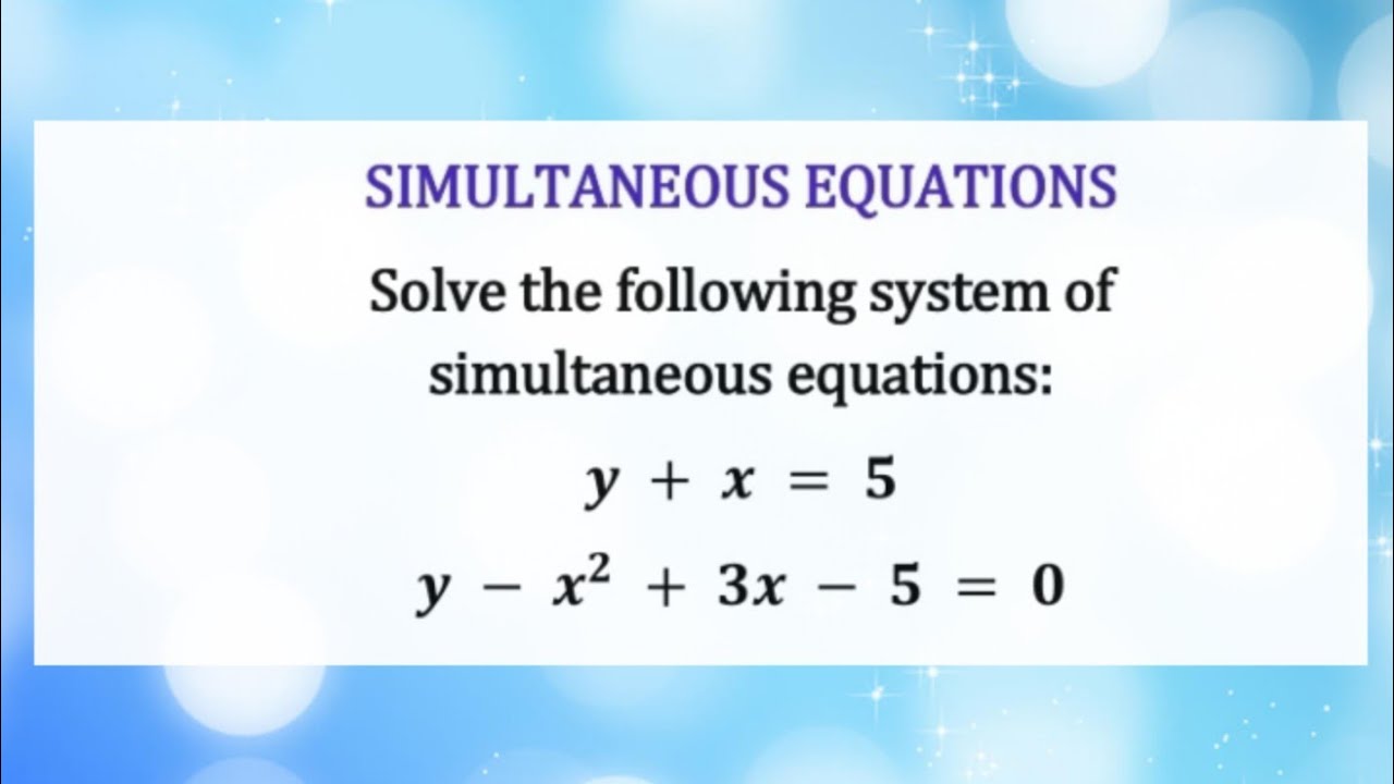 How to work out simultaneous equations: Substitution method. #basicalgebra #grade12algebra #maths