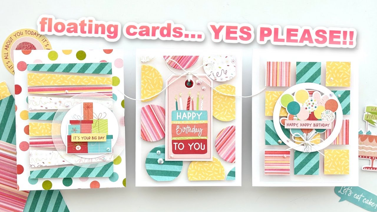 SIMPLE Shape FLOATING Elements on Cards | Photoplay Birthday Sparkle Collection