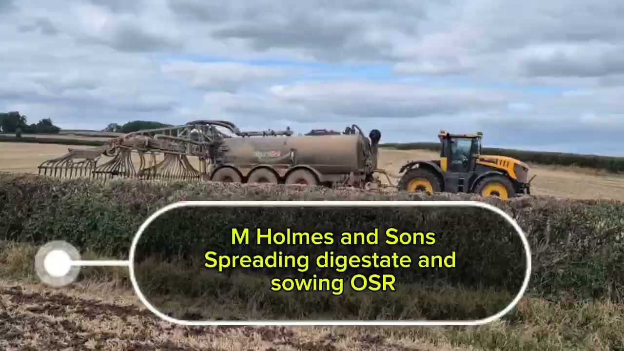 Spreading digestate and sowing OSR