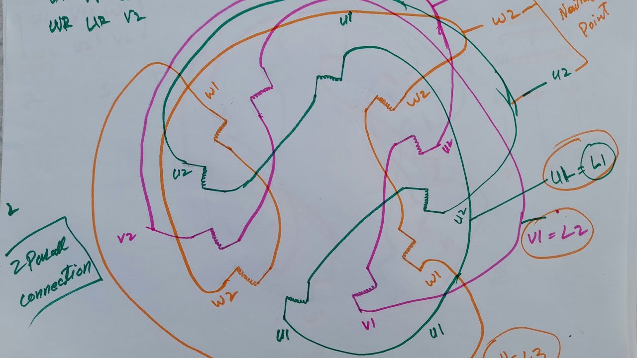 2 parallel connection 4pole 3 phase motor rewinds
