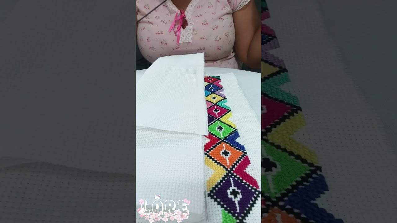 Tira bordada de Valle Nacional Oaxaca, México ❤️🧡💛💚💙💙💜🖤(parte 1)