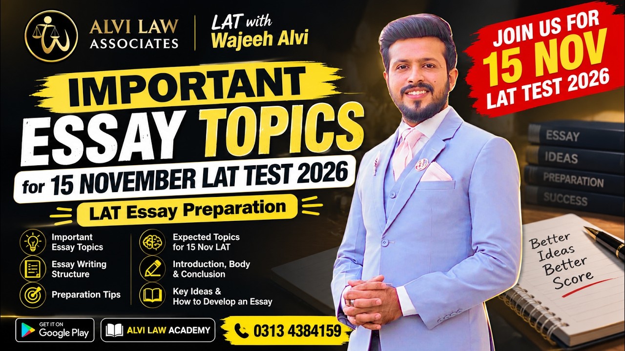 Important Essay Topics for 15 November LAT Test 2026 | LAT Essay Preparation | LAT with Wajeeh Alvi