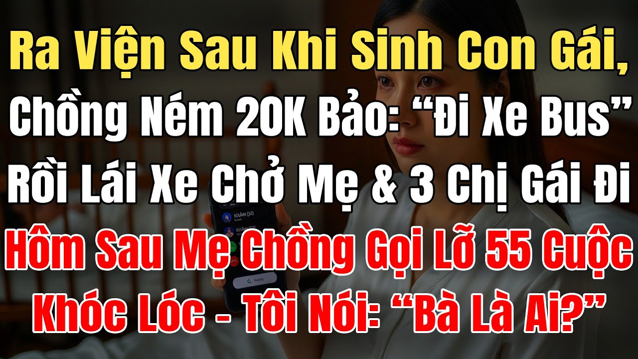 Sinh Con Gái Ra Viện, Chồng Ném 20K Bảo Đi Xe Bus, Và Chở Mẹ & 3 Chị Đi, Hôm Sau Mẹ Ck Gọi Lỡ 55Cuộc
