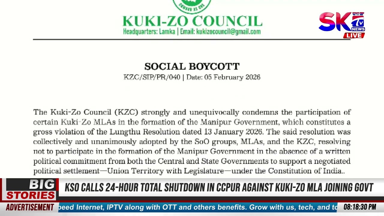 LEINGAK SEMBADA YAOBA KUKI ZO MLA PUMNAMAK KUKI ZO GI AREA SINGDA SOCIAL BOYCOTT TOURE: KZC