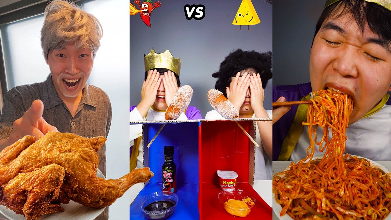 mukbang | жареный цыпленок | Как приготовить жареную курицу? | HUBA