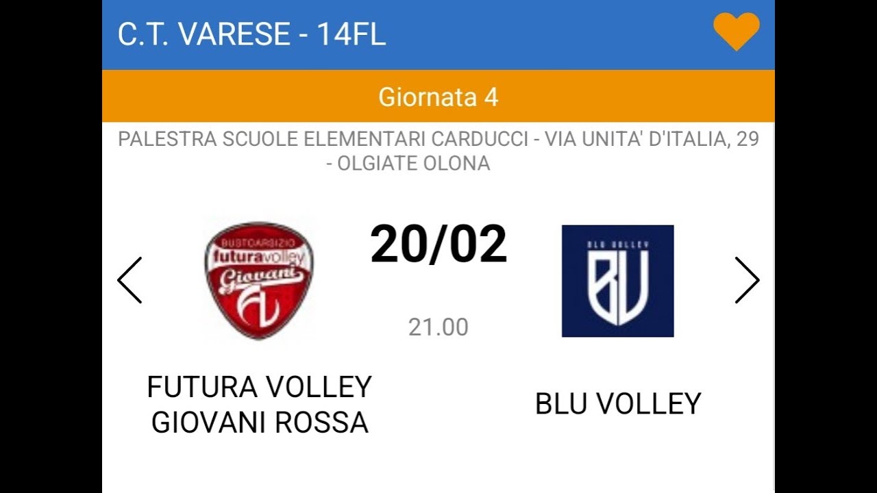 Futura volley vs Blu Volley Cuveglio - 20/02/2026
