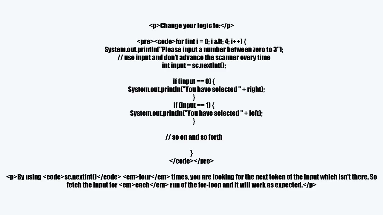 How to fix print output when integers are input
