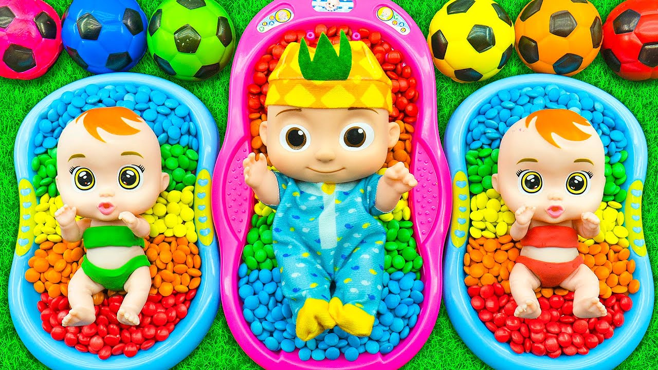 Satisfying 15 Minutes Candy Bath Challenge, Rainbow Bathtubs + Candy Beads