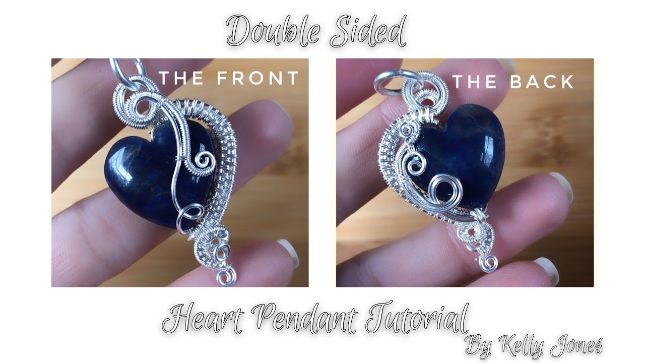 Double sided heart pendant tutorial by Kelly Jones.