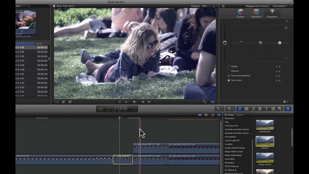 FCPX avancé : images look cinéma & flou sur un visage