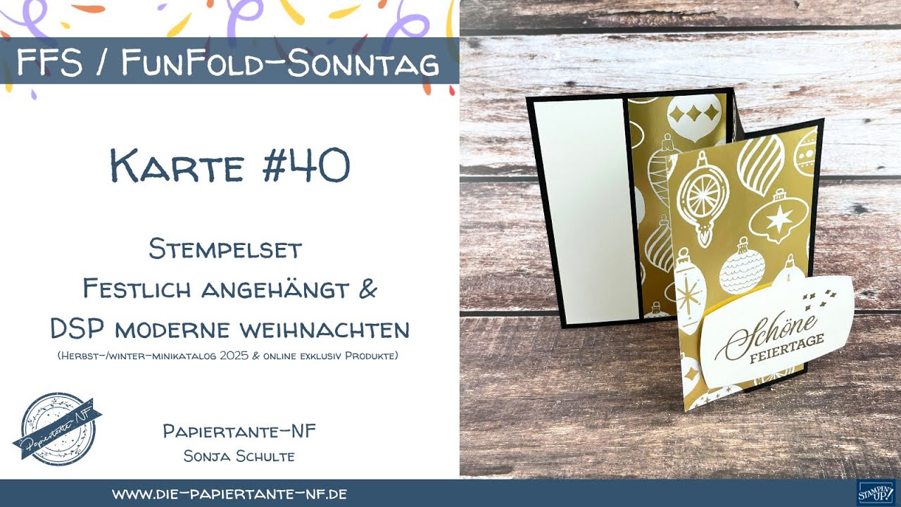 FunFold-Sonntag #40: Stempelset Festlich Angeh&auml;ngt & DSP Moderne Weihnachten von Stampin' Up!