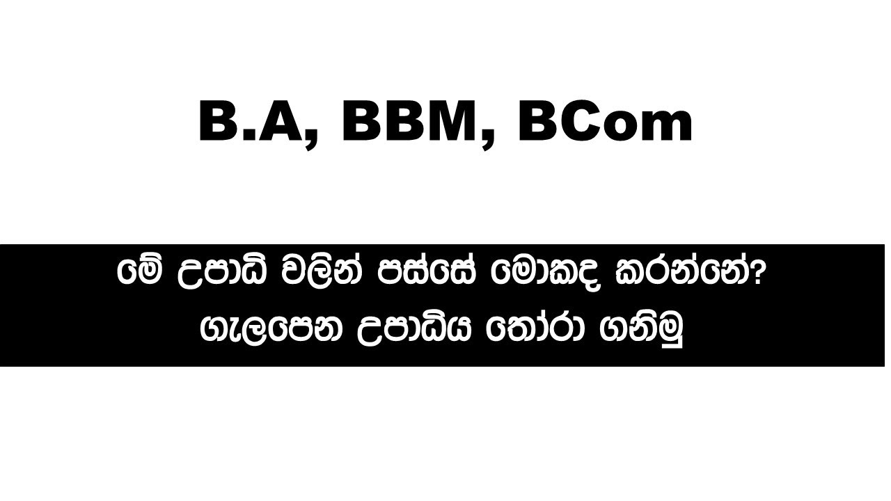 උපාධියෙන් පසු වෘත්තීය ජීවිතය | බාහිර උපාධියෙන් පසු අවස්ථා Career Paths for BA, BBM & B.Com Degrees.