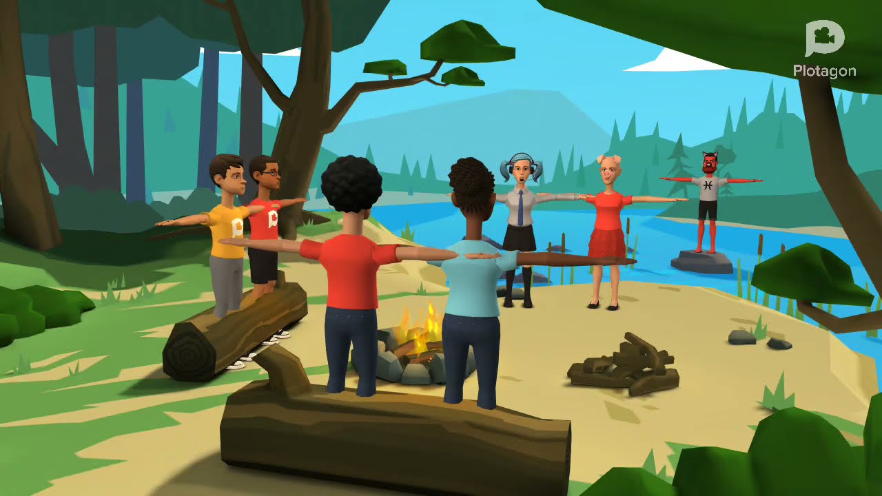 plotagon T-pose, 8 characters in this scene