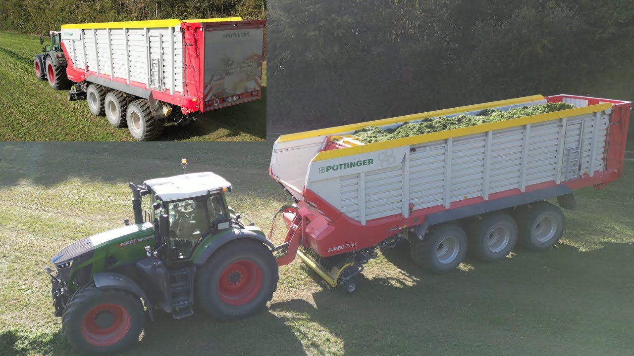 Gras einfahren (Fendt 942 Gen.6/P&ouml;ttinger Jumbo 7540)