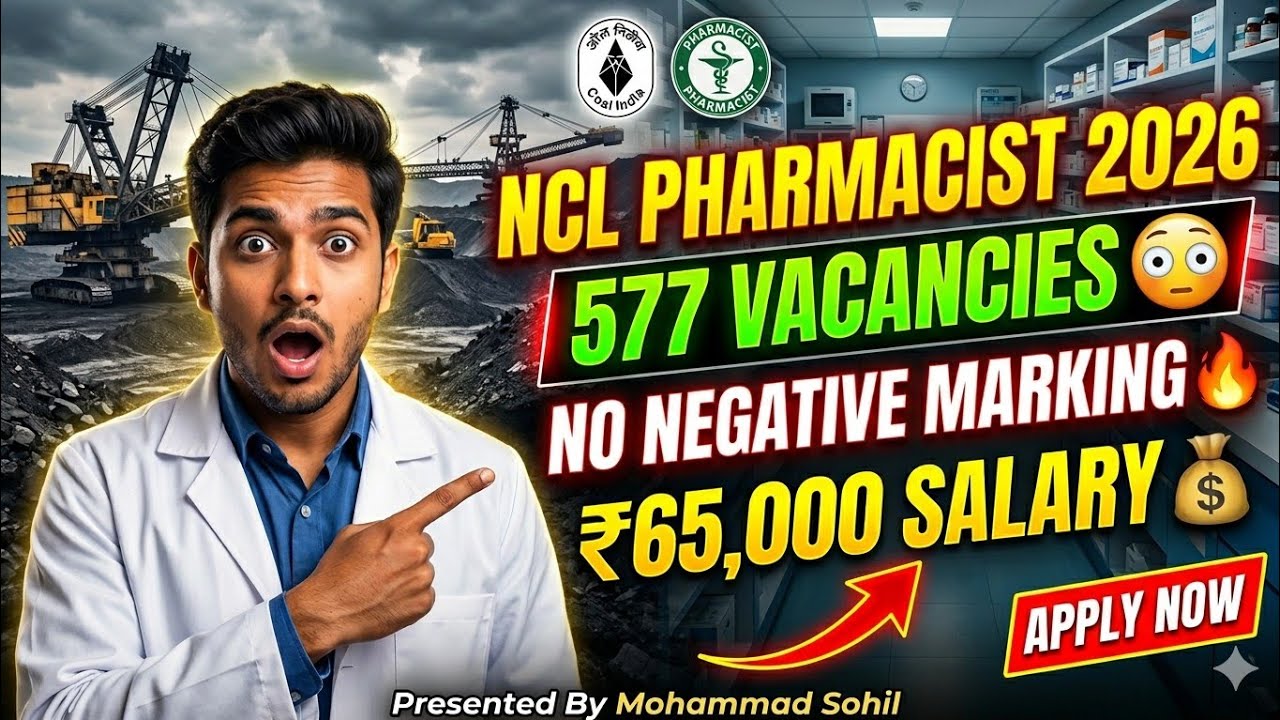 NCL Pharmacist 2026 🔥 577 Vacancies | NO Negative Marking 😳 ₹65K Salary | Full Details | #pharmacy