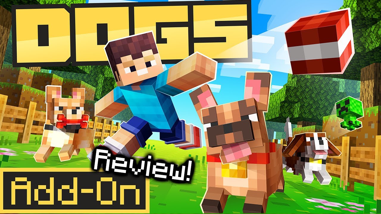 BEST DOGS Addon is like TAMAGOTCHI in Minecraft Bedrock Survival [REVIEW]