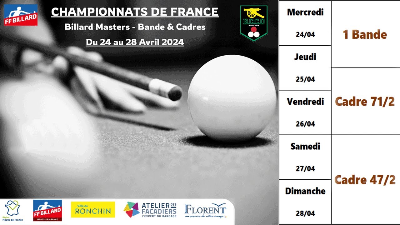Championnat de France Masters - Cadre 71/2 - Billard 1