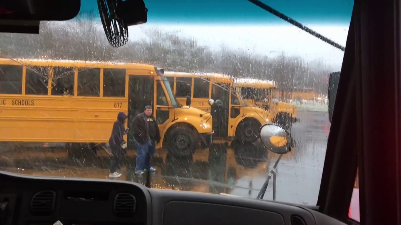 Heavy Snow. 2007 Thomas C2 School Bus Ride In Durham, NC Part 3