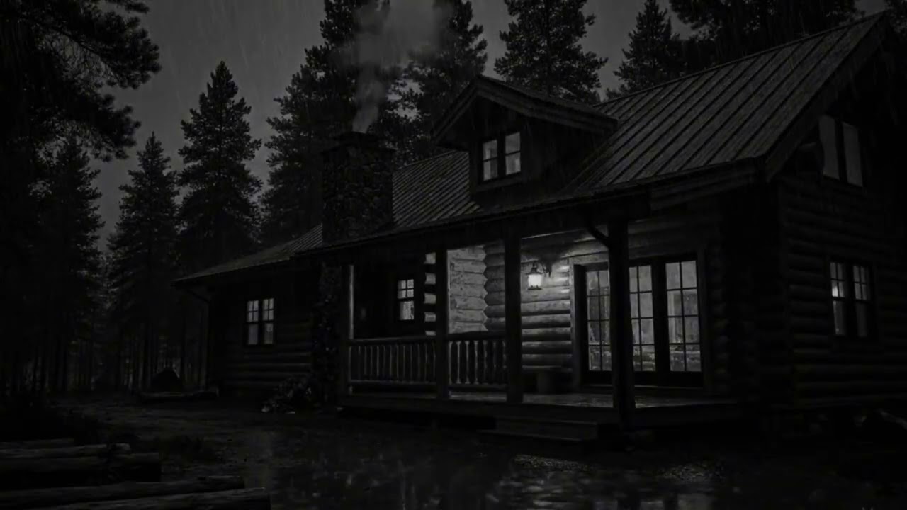 Thunderstorm Rain Sounds at Forest Cabin | Deep Sleep & Stress Relief