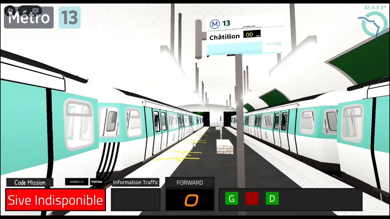 Roblox RMF : M13 MF77 N°110 Aller - Retour Saint-Denis - Ch. Élysées / Ch. Élysées - Saint-Denis
