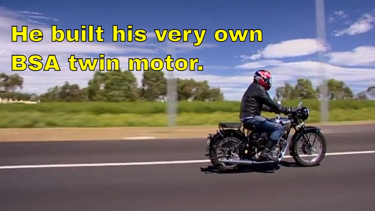 This guy built his own BSA motorbike