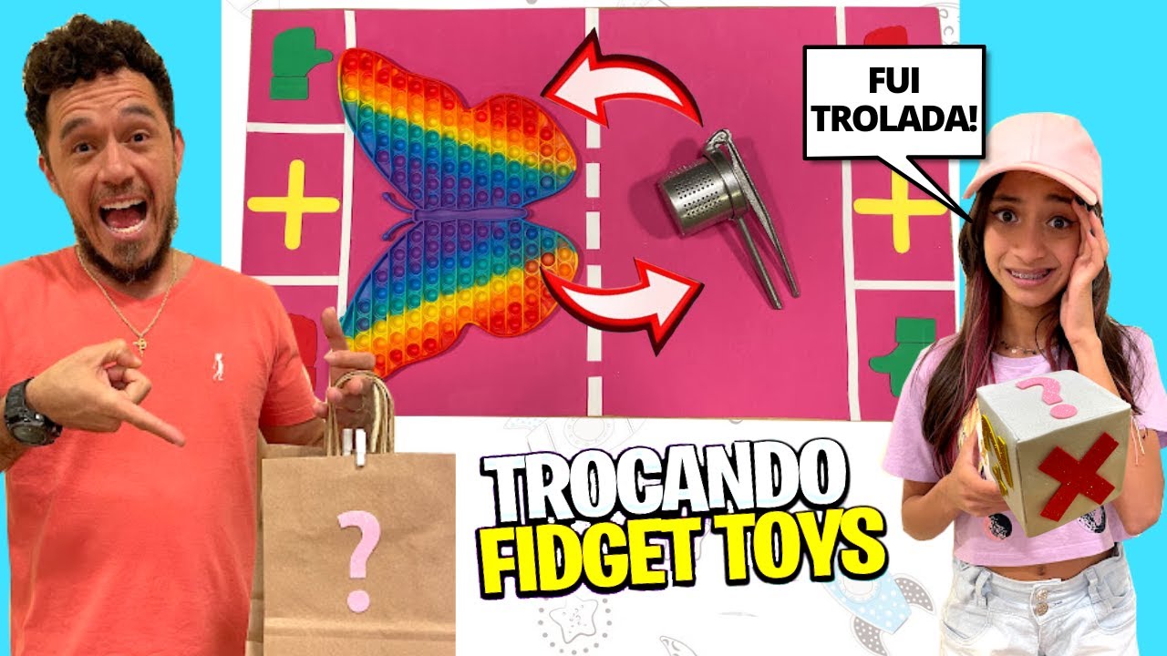 O DADO DECIDE AS TROCAS DE FIDGET TOYS | TROCANDO FIDGET TOYS | O MUNDO DE LARISSA