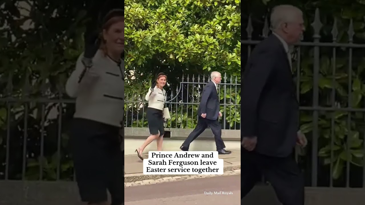 Prince Andrew and his ex-wife Sarah Ferguson depart St George&rsquo;s Chapel together