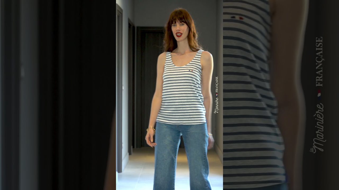 FRANCOISE BLANC BLEU D&eacute;bardeur Marini&egrave;re Femme