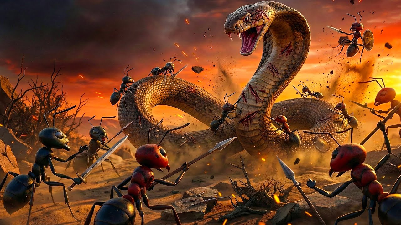 Ant War: Can Tiny Soldiers Defeat This Giant Snake?! 🐜⚔️🐍 | Funny Kingdom Ant Cartoon