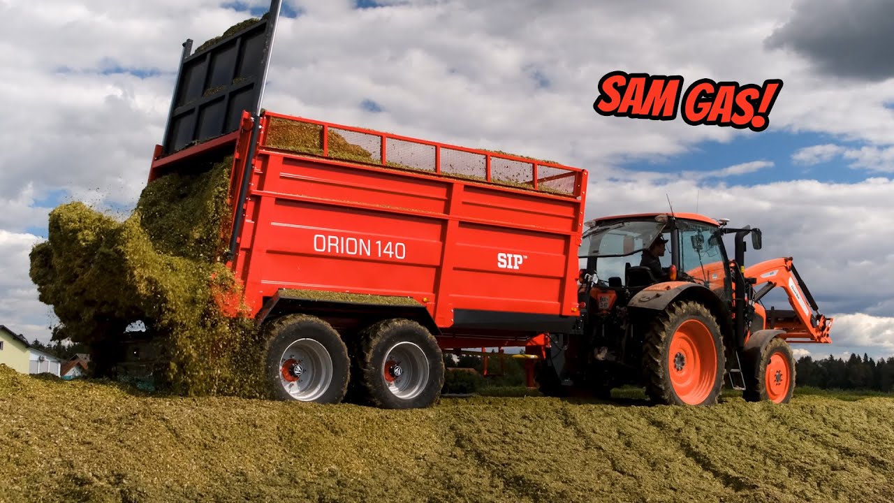 Prevoz silaže s trosilcem SIP Orion 140