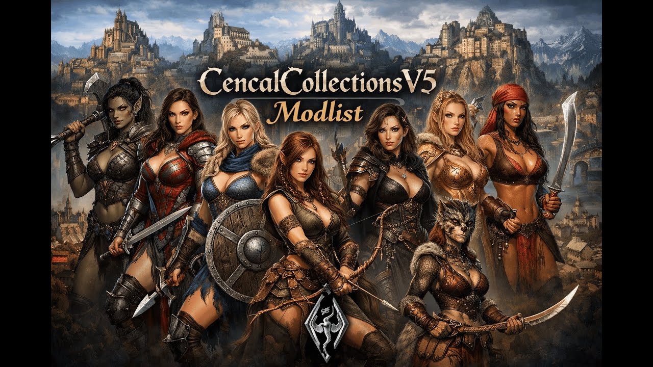 SkyrimSE CencalCollectionsV5 Modlist Gameplay Trailer 3600+ mod