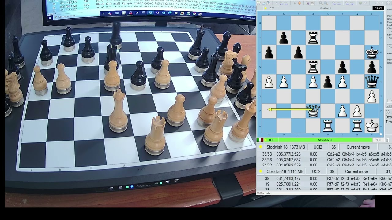 Stockfish 18 vs Obsidian 16 Game #2