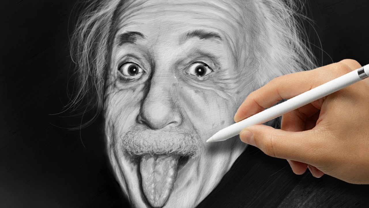 Drawing Albert Einstein | Procreate time-lapse painting
