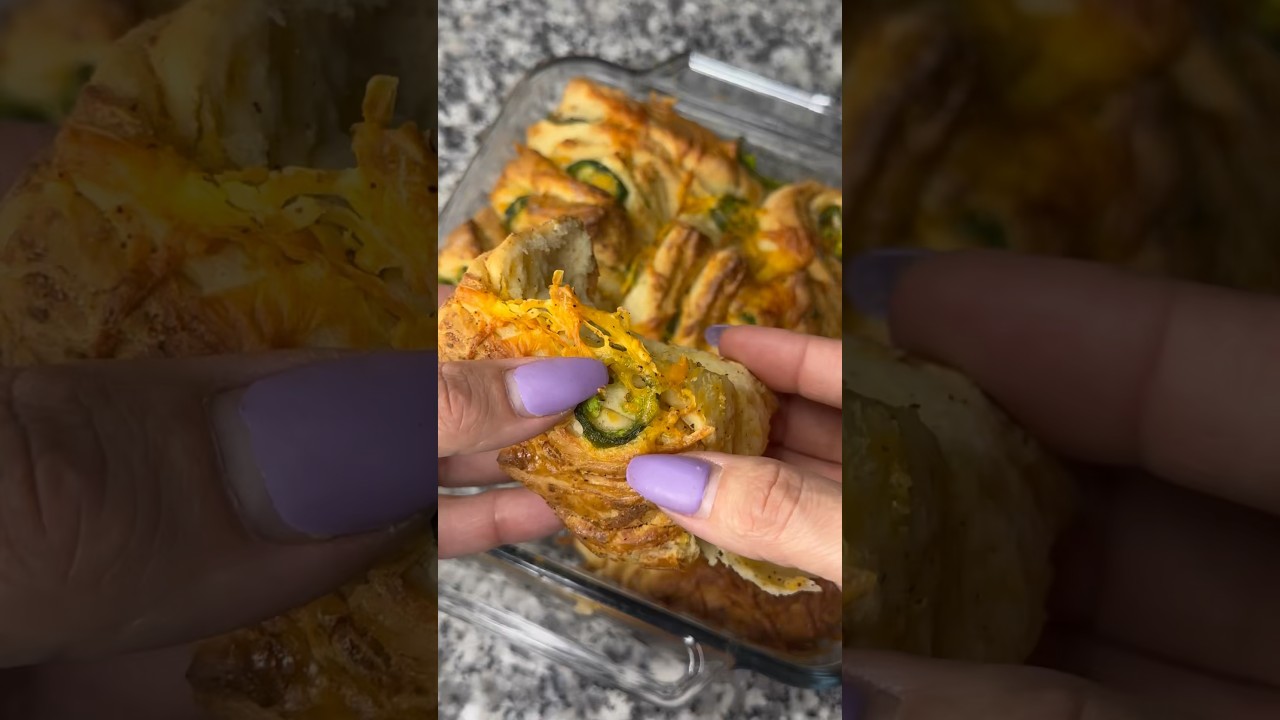 Full video on TT And YouTube Cheesy jalape&ntilde;o bread #bread #baking #cookwithbrooke #recipe