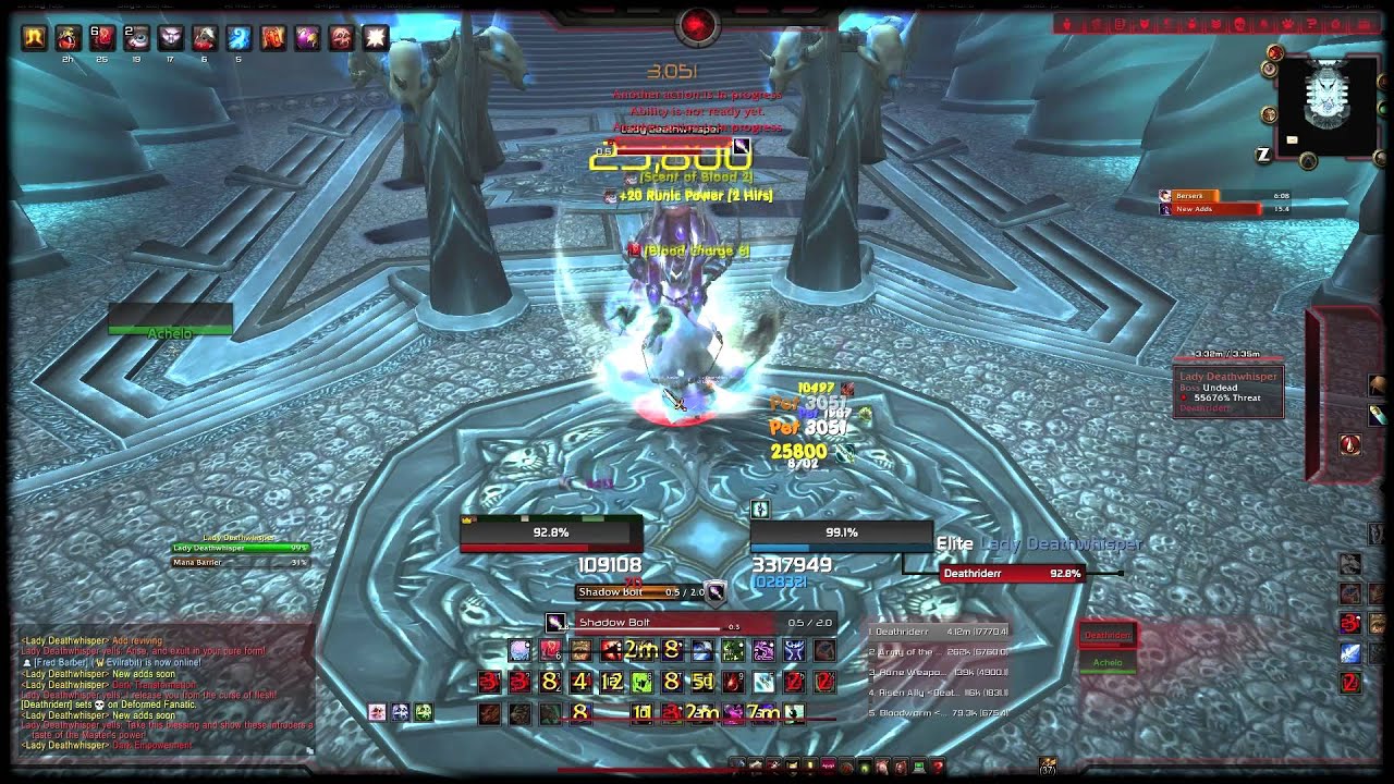 Wow Mop: 80 Death Knight solo Lady Deathwhisper