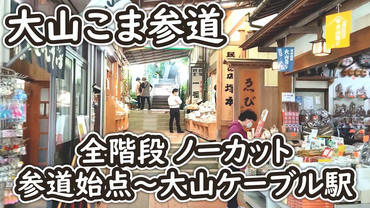 【阿夫利神社】大山こま参道始点～大山ケーブル駅 全階段ノーカット 段差チェックにどうぞ【丹沢 大山こま参道】