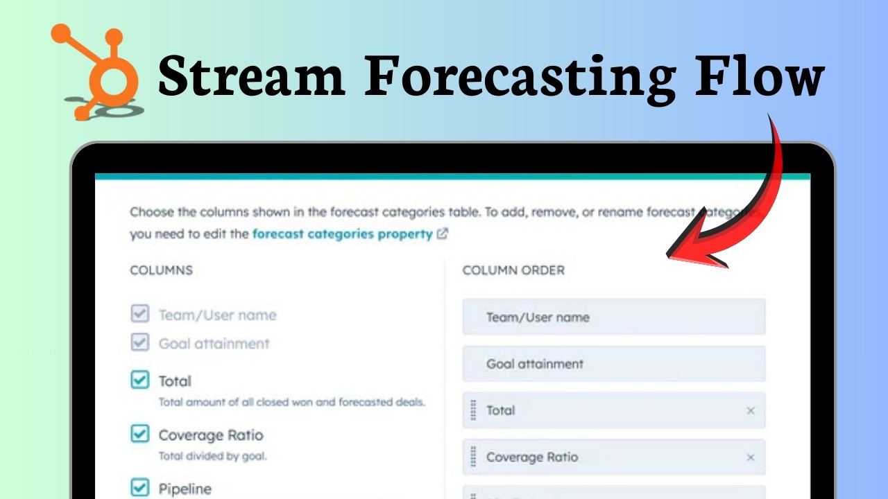 How to customize columns for forecasting deal table in HubSpot