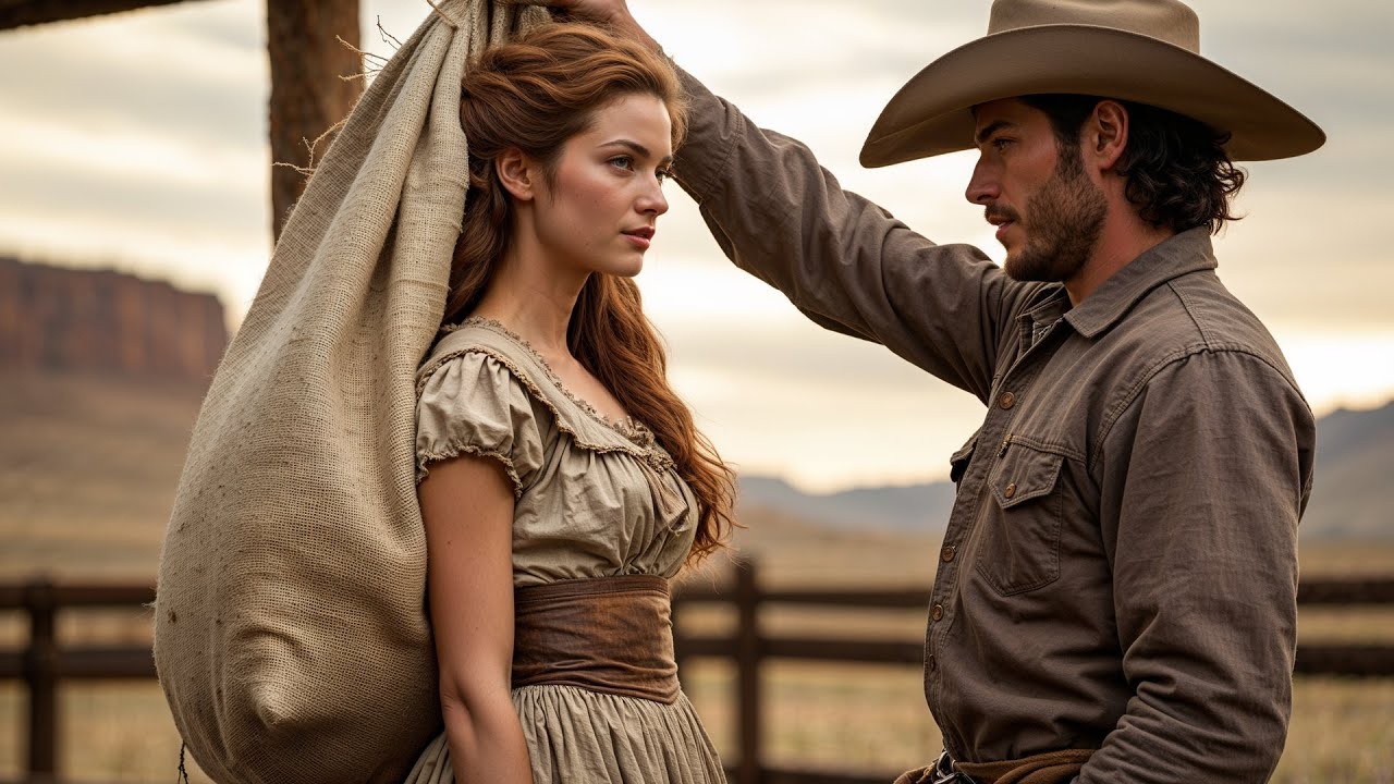 She Was Auctioned Off With A Sack Over Her Head, a Cowboy Lifted It And Said “I’ll Marry You Today”