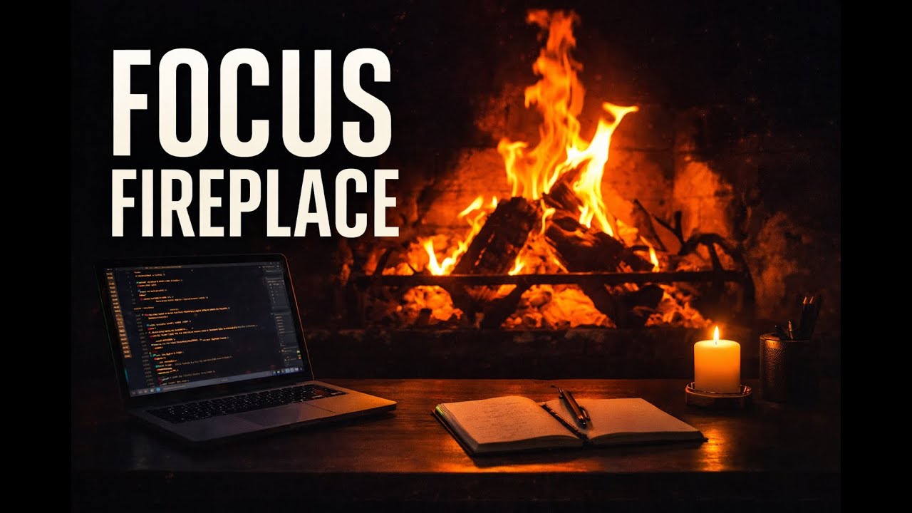 fireplace 3 hours full hd | Deep Work, Study, Coding & Productivity Ambience (4K)
