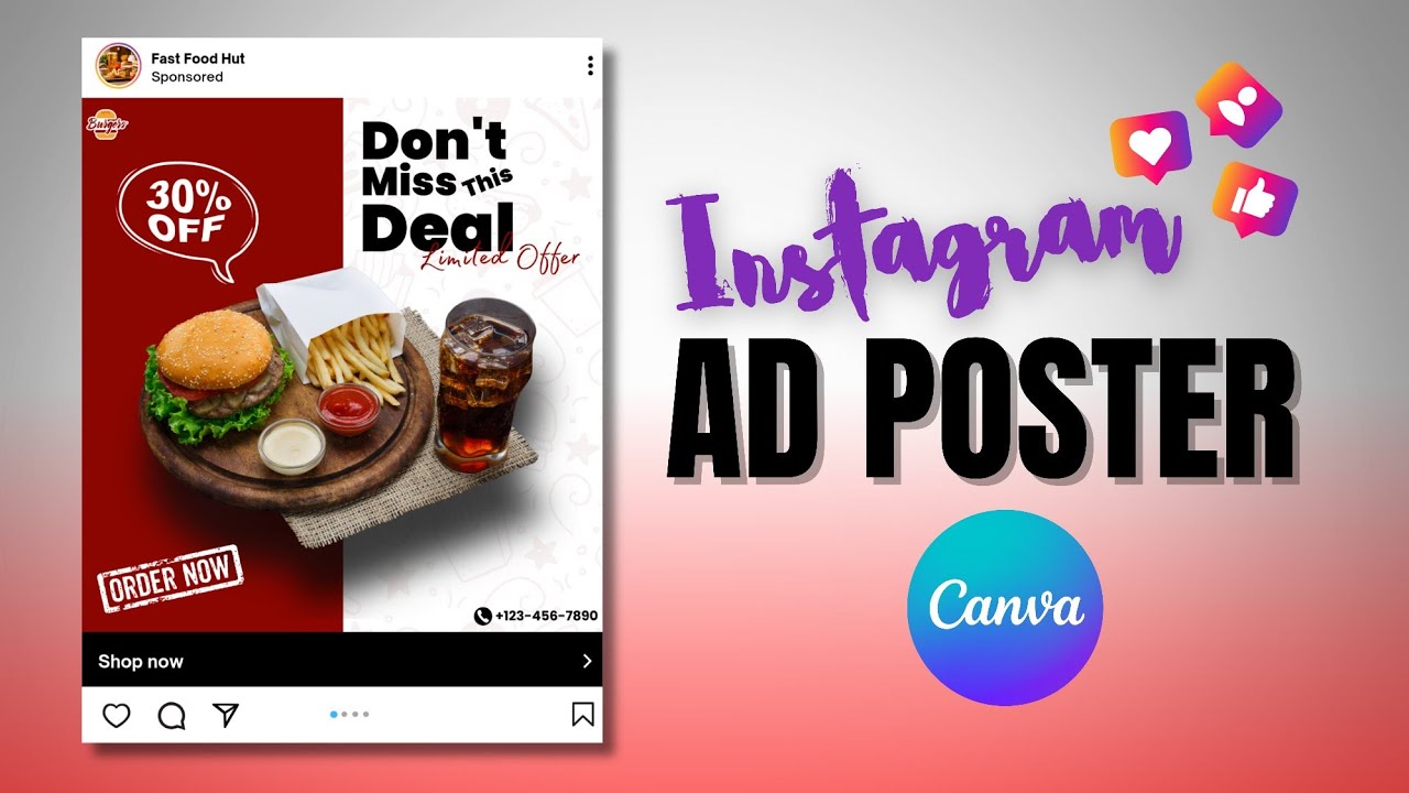 Instagram Advertising Poster Design in Canva | Social Media ad design