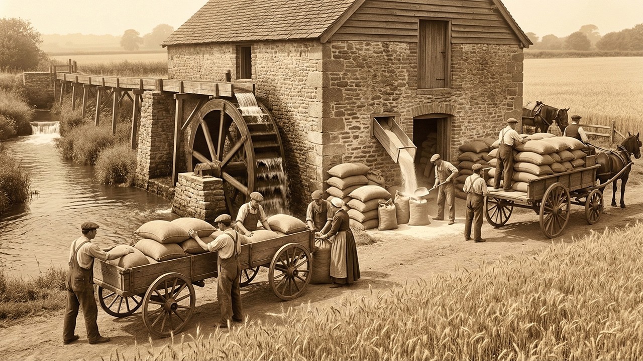 Before Engines: How Water-Powered Grain Mills Worked