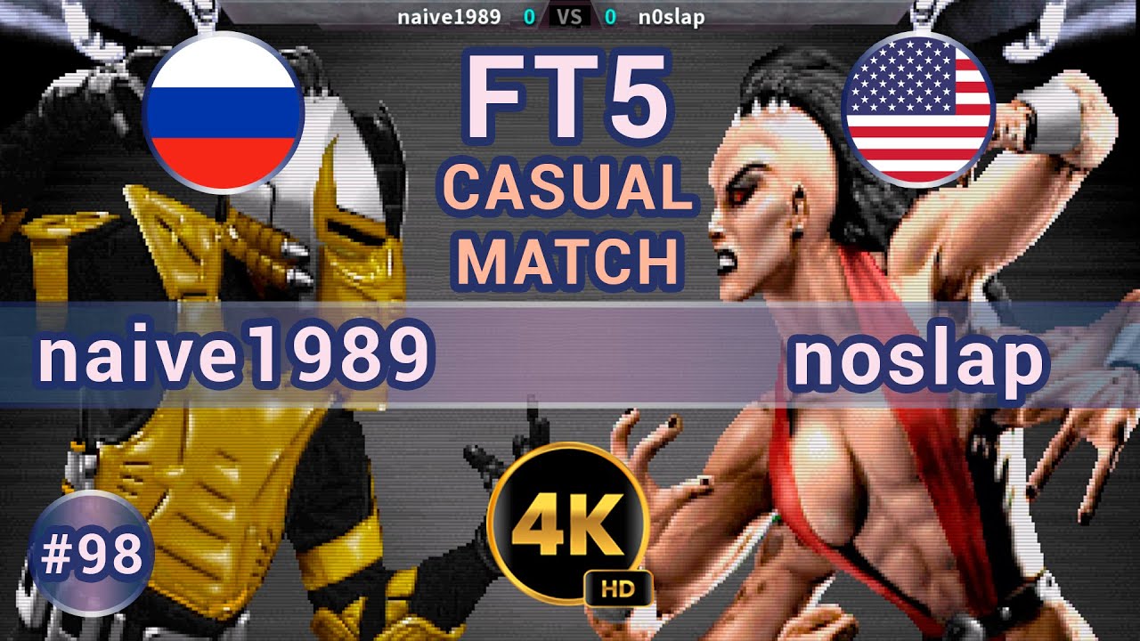 UMK3 - 🇷🇺 naive1989 vs n0slap 🇺🇸 FT5 CASUAL / 4K 60 FPS #umk3 #ultimatemortalkombat3#t99hex #t99h